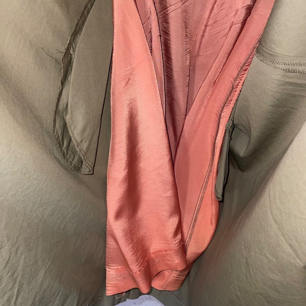Le Crillon Womens Cotton Button Front A-line Dress Size 6 Khaki Tan Vintage - Picture 13 of 13